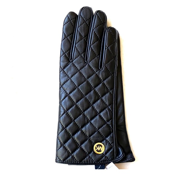 MICHAEL Michael Kors Quilted Leather Gloves Size M NEW - Picture 3 of 8